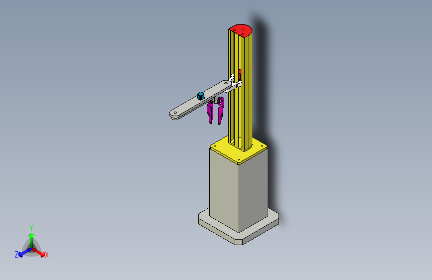 cylindrical arm柱坐标系机械臂简易模型3D图纸 STP IGS x_t格式