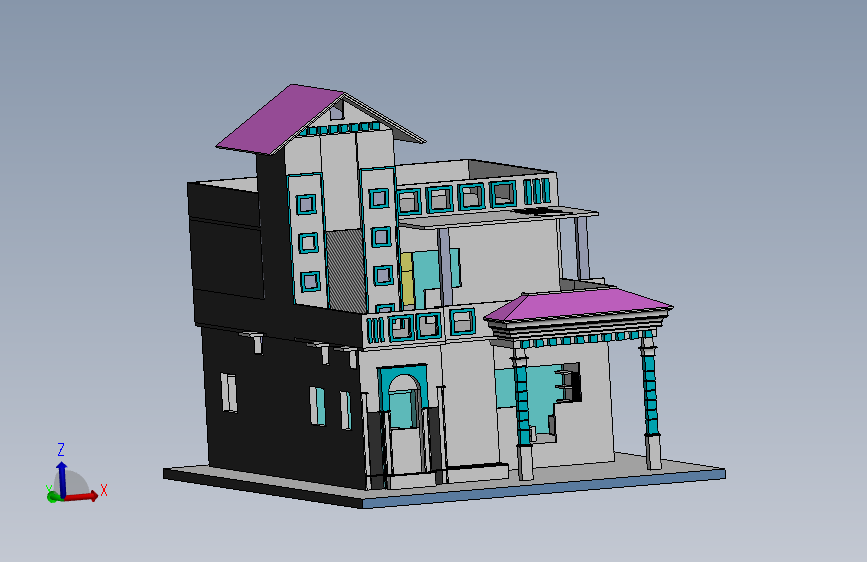 house-plan二层别墅模型3D图纸 Solidworks设计