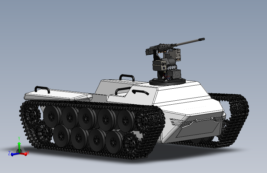 KOZ履带战车简易模型3D图 Solidworks设计