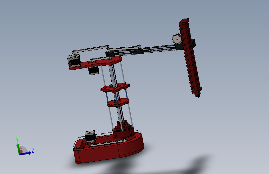 Scara 4 GDL机械臂3D数模图纸 Solidworks设计