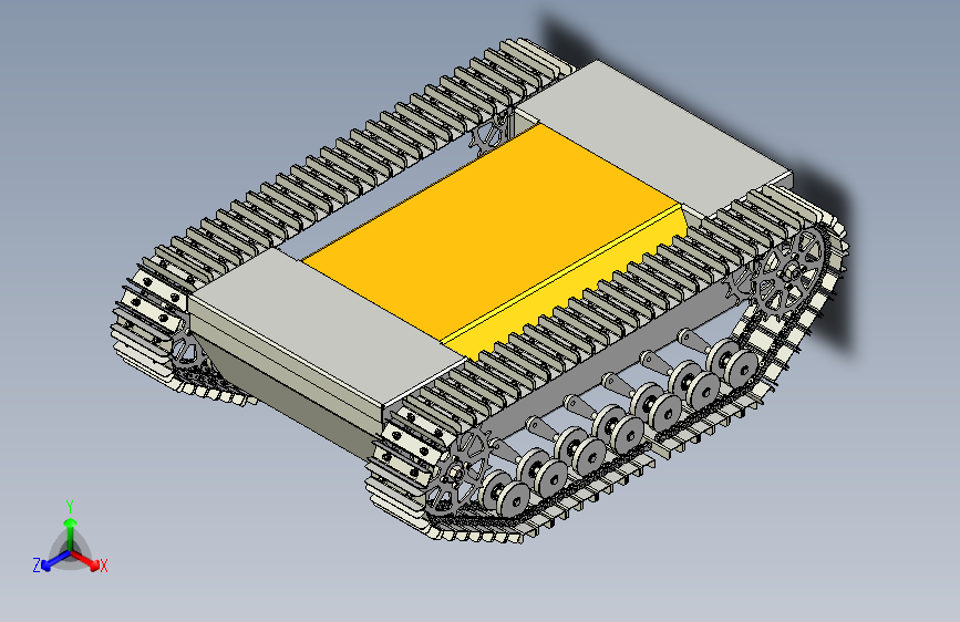 tracked-vehicle履带底盘结构3D图纸 STEP格式