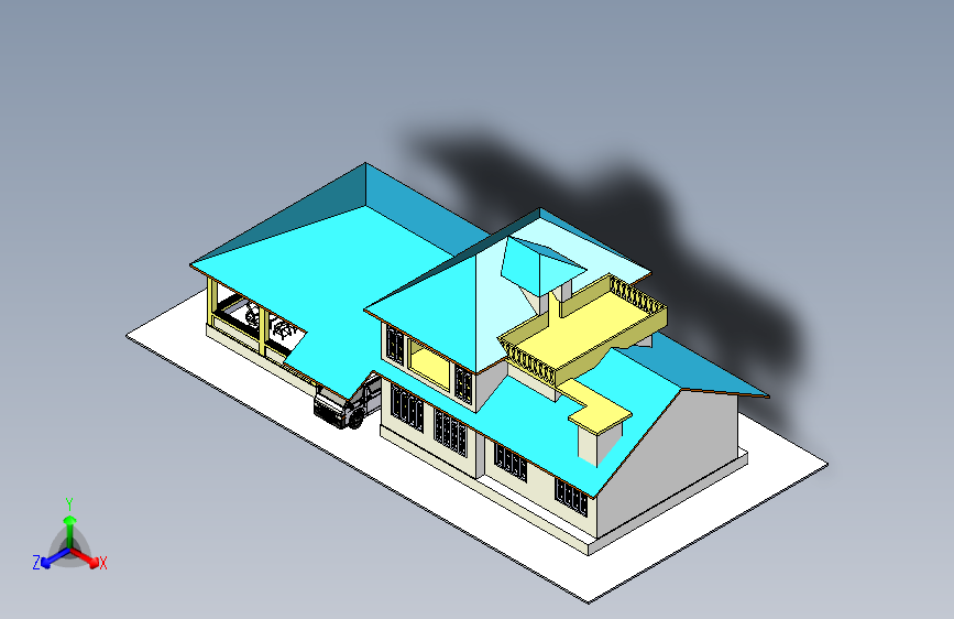 VILLAGE HOUSE农村小别墅模型3D图纸 x_t STEP格式