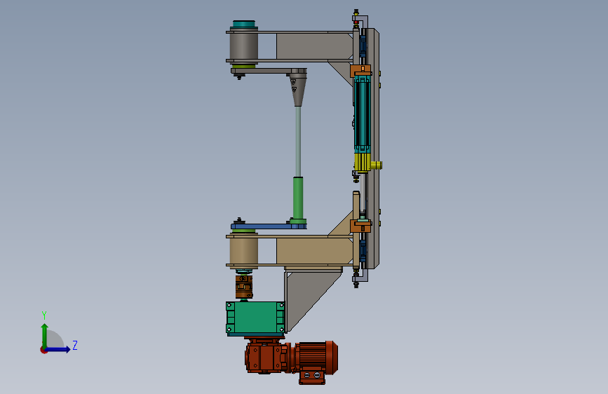 翻转组件3D数模图纸 Solidworks设计 左侧视图