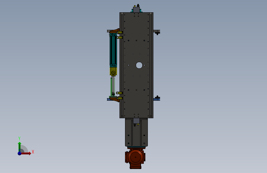 翻转组件3D数模图纸 Solidworks设计 正面视图