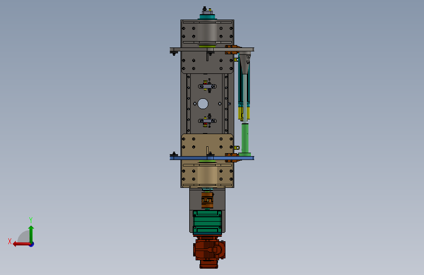 翻转组件3D数模图纸 Solidworks设计 背面视图