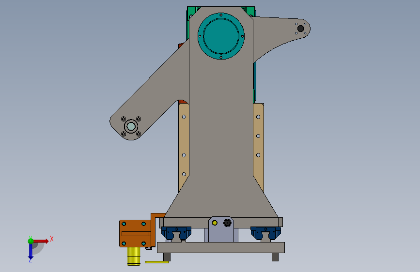 翻转组件3D数模图纸 Solidworks设计 俯视图
