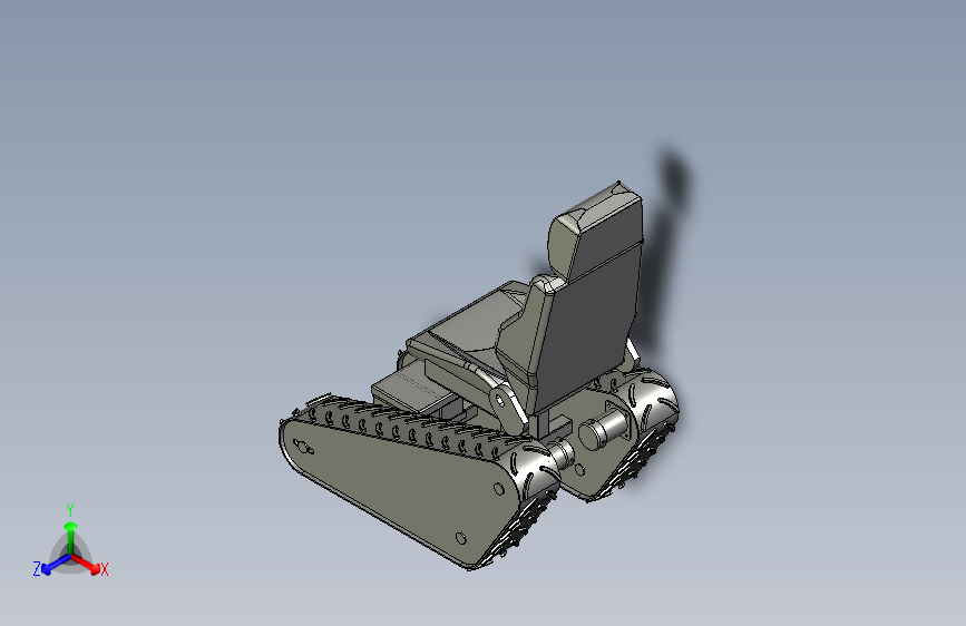 简易履带座椅车设计3D图纸 STEP格式