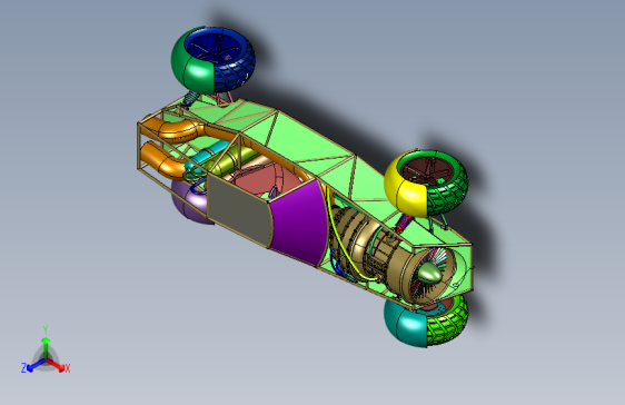 飞机喷气引擎动力汽车