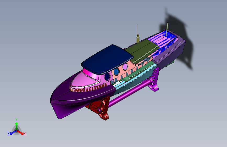 高速大马力防水快艇轮船模型
