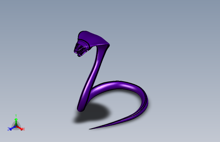 眼镜蛇蛇头动物3d打印模型