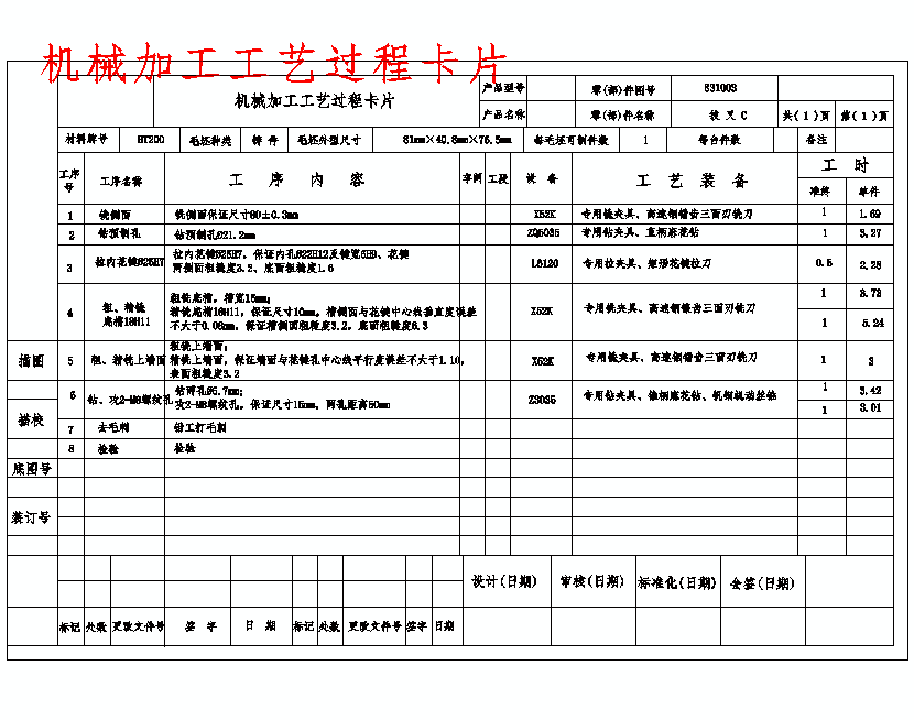 CA6140车床拨叉831003的加工工艺装备及钻、攻2—M8螺纹孔夹具设计含4张CAD图
