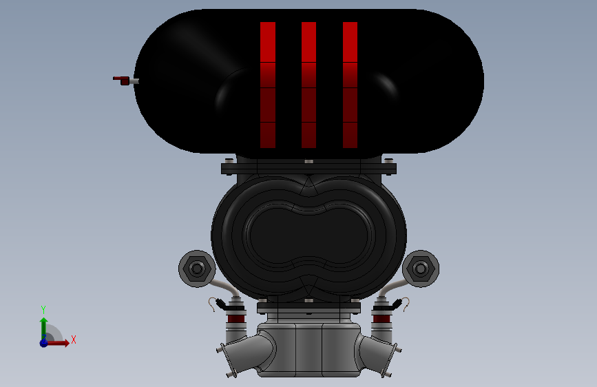 V12发动机3D模型 正面视图