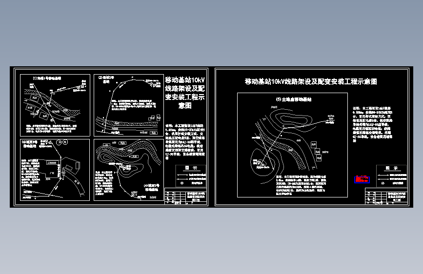 移动基站10kV线路架设及配变安装工程示意图