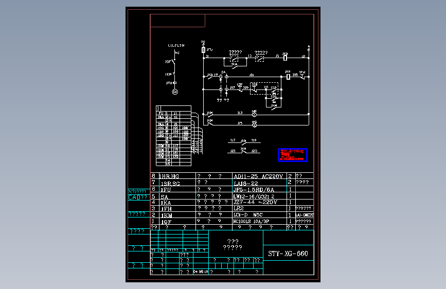 水泵电气原理图_AutoCAD 2000_模型图纸下载 – 懒石网