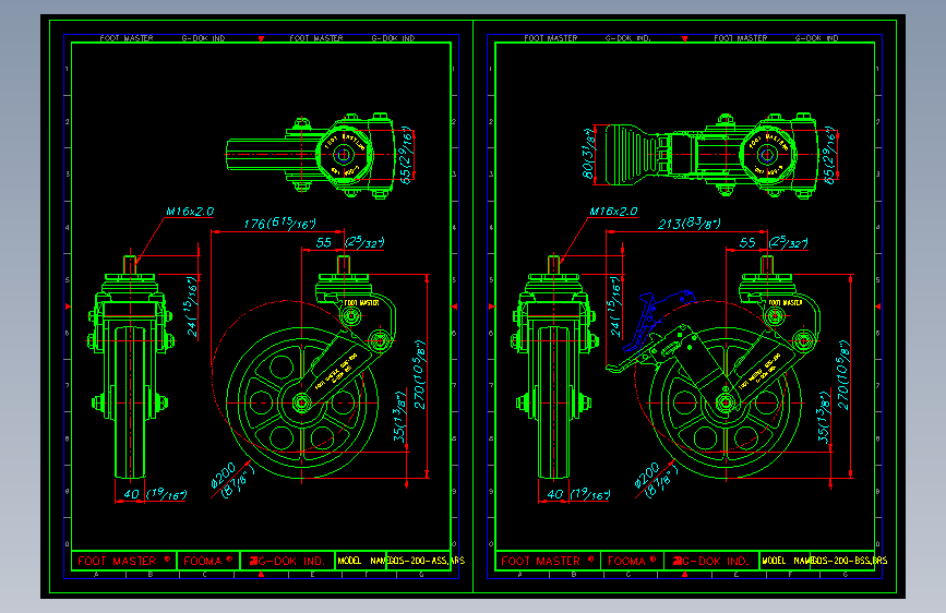 吸收震动型脚轮GDS-200(S)