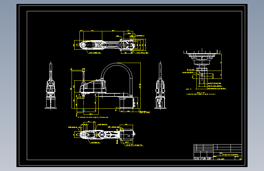 Epson爱普生SCARA机器人CAD外形图DXF格式