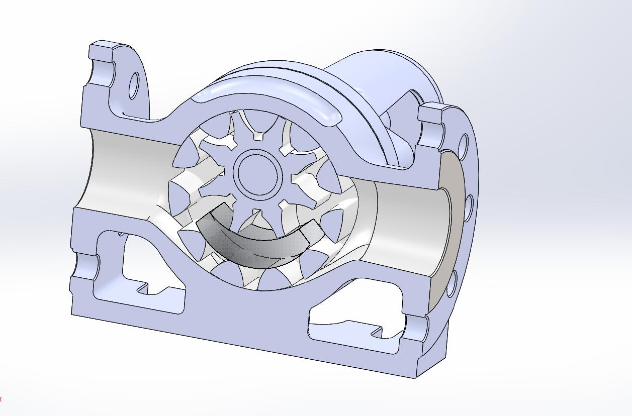 内啮合容积式齿轮泵设计含SW三维图+cad+说明书