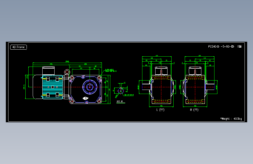 卧式电机PCS Lead box & Teminal box type 40Frame(1,5KW)