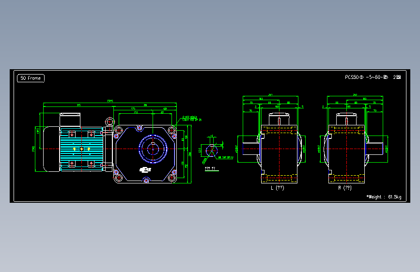卧式电机PCS Lead box & Teminal box type 50Frame(2,2KW)
