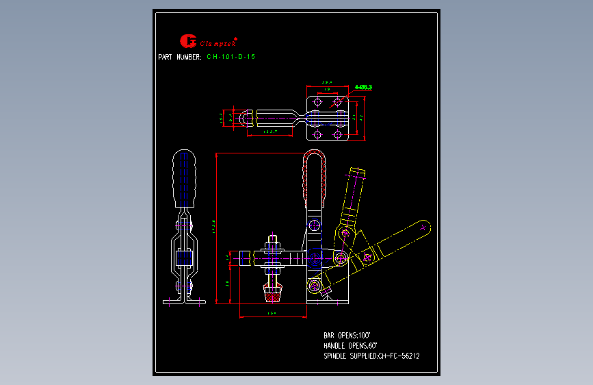 快速夹钳图纸CH-101-D-15