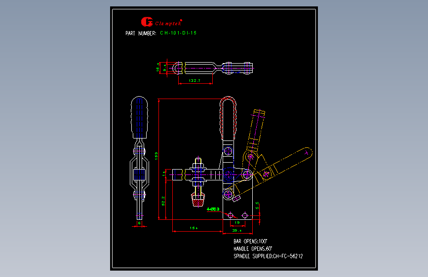 快速夹钳图纸CH-101-DI-15