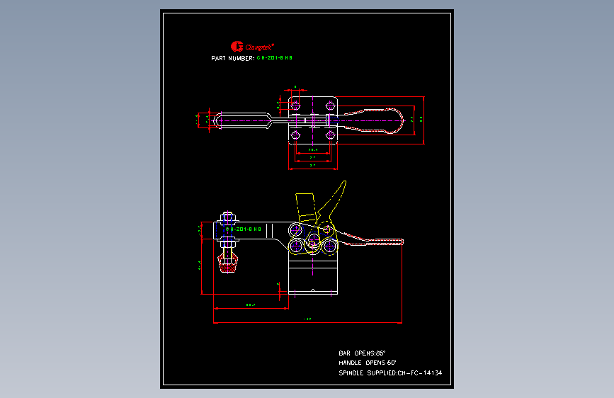 快速夹钳图纸CH-201-BHB