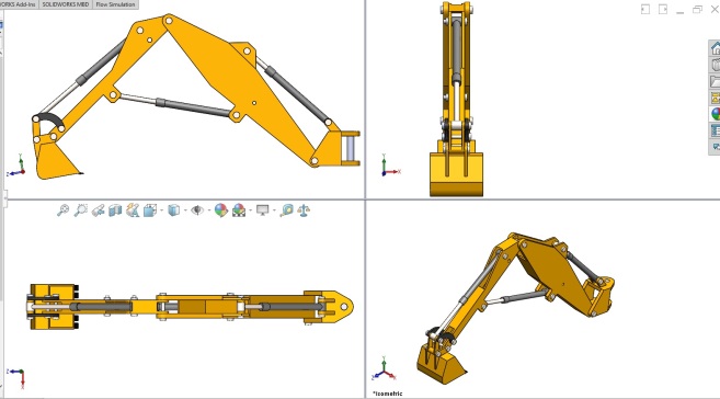 挖掘机斗臂结构3D