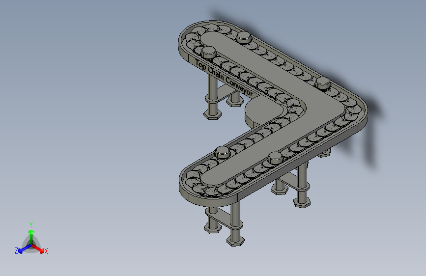 顶部链式输送机3D STEP格式