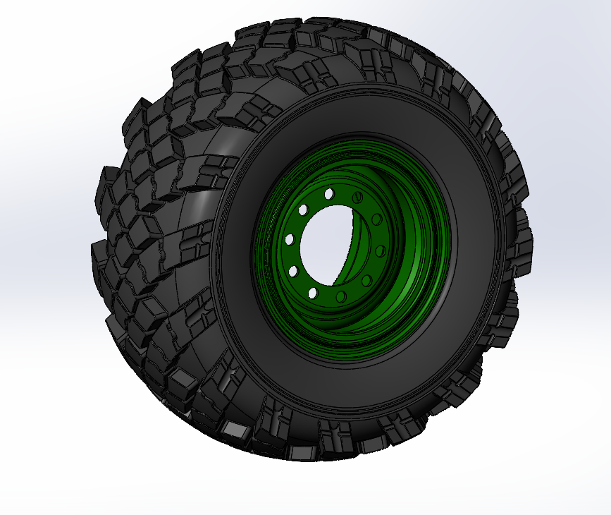 508轮胎轮毂结构3D图纸 STEP格式