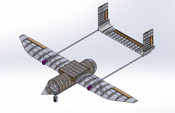 RC半椭圆形机翼航模结构3D图纸 Solidworks设计 附STEP