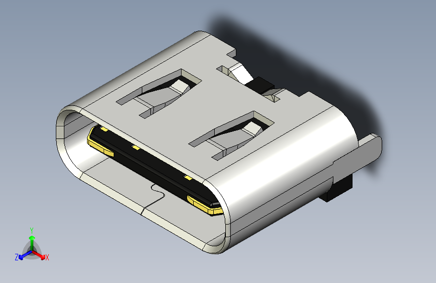 USB TYPE C 6P脚 立母座