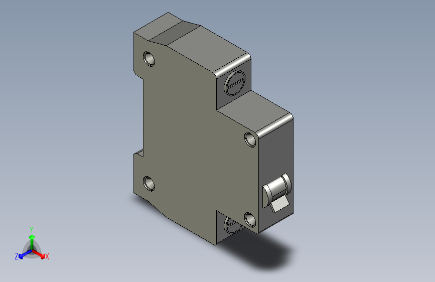 单极断路器模块CATIA V5 R17 DISJUNTOR单极模块中的标清C6 2P模型