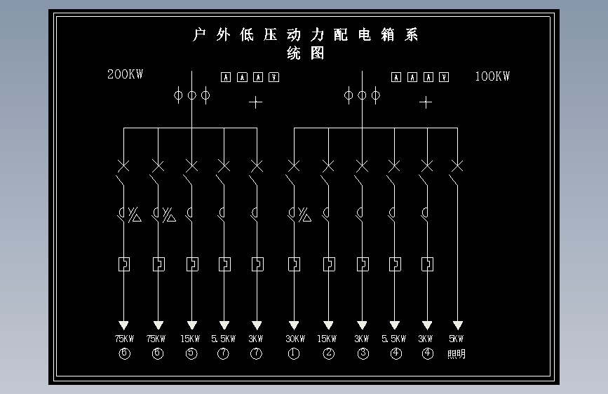 户外低压动力配电箱系统图