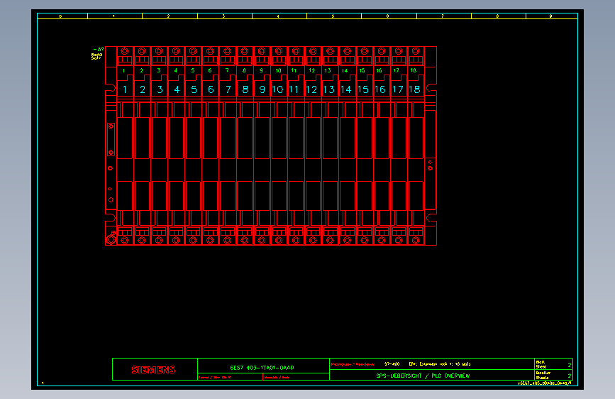 西门子S7-400 AUTO CAD 主视图