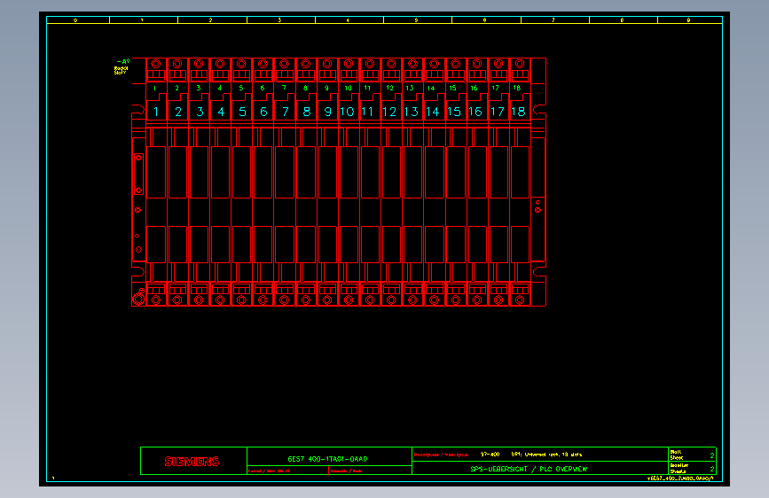 西门子S7-400 AUTO CAD 主视图