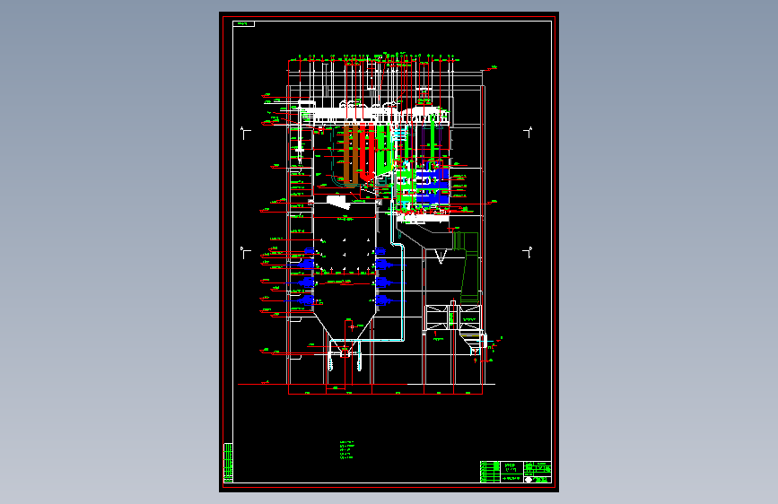 TS-01448锅炉总体布置图--纵剖视