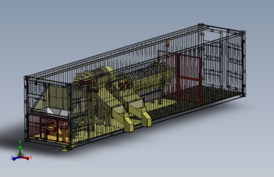 容器式旋转筛分机3D数模图纸 Solidworks设计