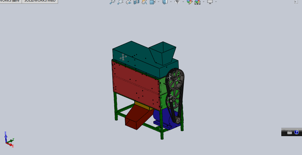 玉米脱粒机三维和CAD