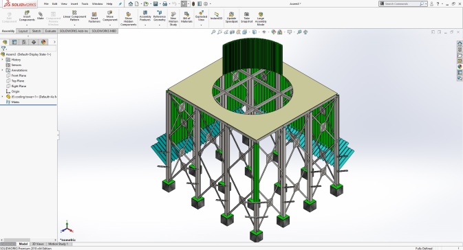 冷却塔3D数模图纸+Solidworks设计