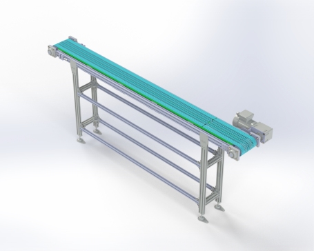 塑料模块式带式输送机3D图纸+STEP格式