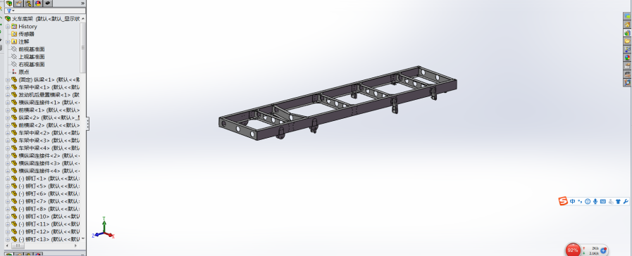 货车架建模SW三维+CAD图纸