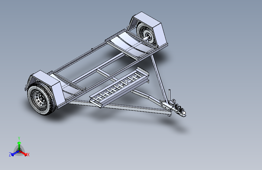 2.5Kg拖车3D数模图纸+STEP格式