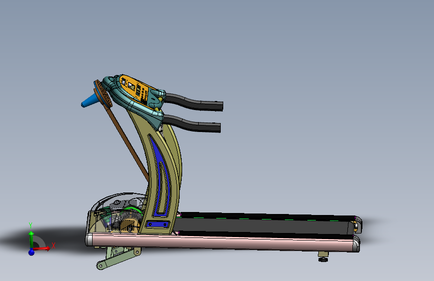 跑步机结构设计【含三维solidworks】