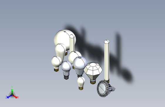 13种灯泡灯盏集合模型3D图纸 IGS格式