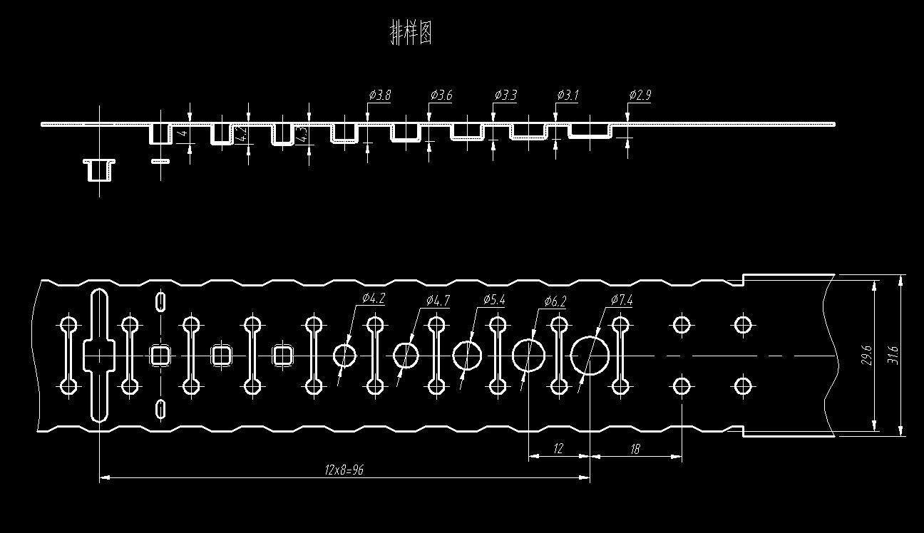 方孔焊片级进模(CAD图+SW三维)