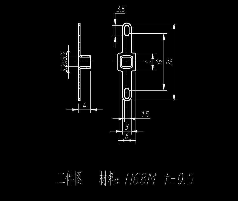 方孔焊片级进模(CAD图+SW三维)