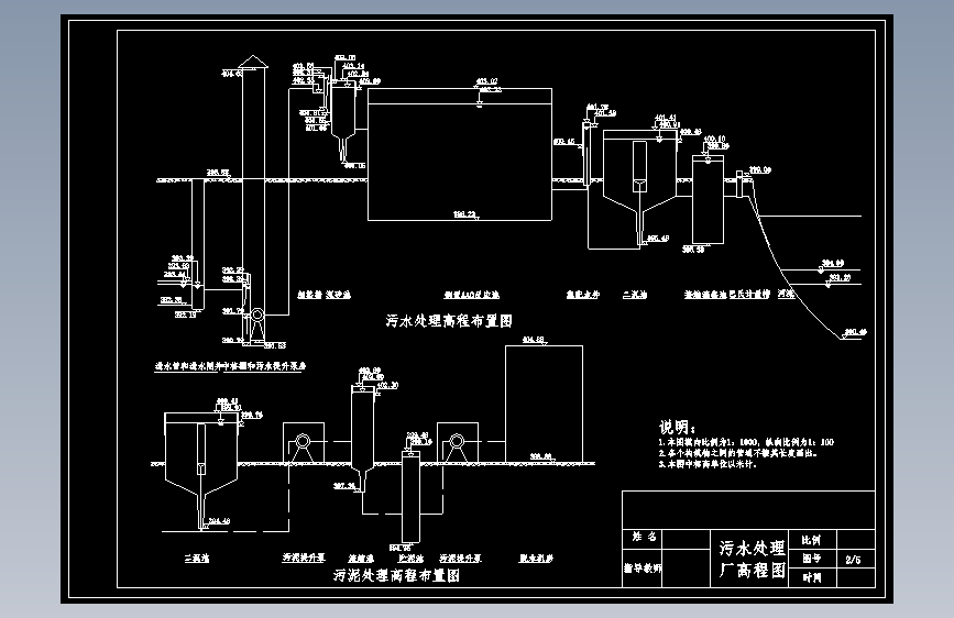 污水处理厂高程图