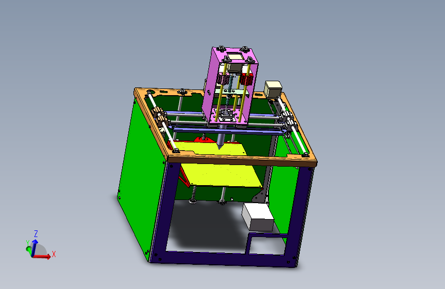 D0200-成型彩色3D打印机设计三维SW2016无参+CAD+说明书