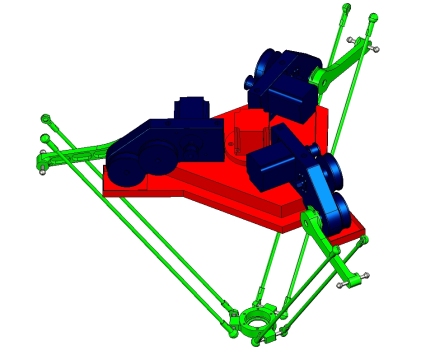 D0398-三自由度Delta并联机器人的设计与仿真三维Creo2.0带参+CAD+说明书