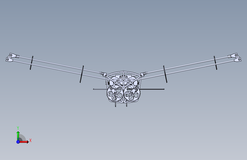 -行走扑翼机3D模型(带运动仿真动画) SW STEP 正面视图
